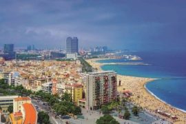 Vue de Barcelone et ses plages